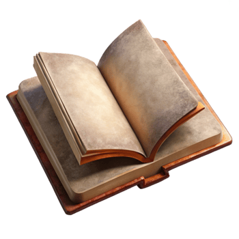 serene minimalist Open Art Book with Blank Pages Cutout Top Angle high resolution png