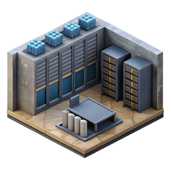 beautiful classic Data Center Server Room Isometric View Cutout professional png