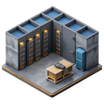 stunning rustic Data Center Server Room Isometric View Cutout high resolution png