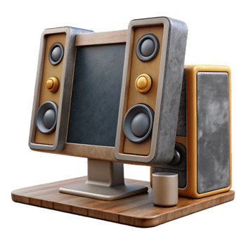 wonderful vintage Desktop Computer with Built in Speakers Cutout authentic png