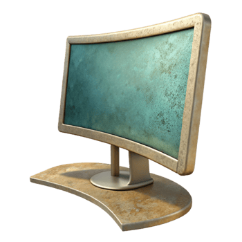 serene contemporary Desktop Computer with Curved Monitor Transparent Background professional png