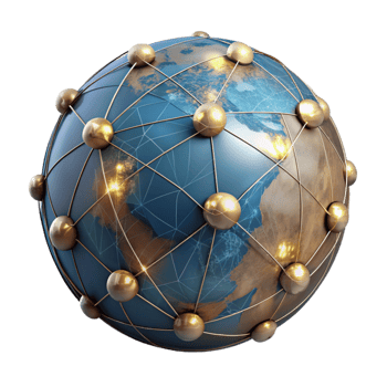 wonderful vintage Digital World Map with Glowing Connections Cutout detailed png