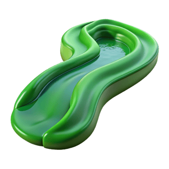 elegant artistic Dynamic Green Stream Cutout with Flowing Water detailed png