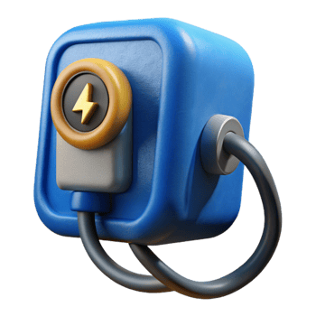 serene traditional Electric Car Charging Port Illuminated Blue Isolated detailed png