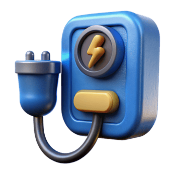 impressive traditional Electric Car Charging Port Illuminated Blue Isolated 4K png