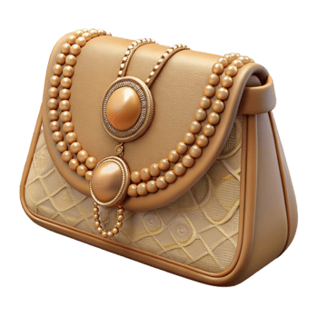 wonderful vintage Elegant Clutch Bag with Beaded Detail Isolated high resolution png