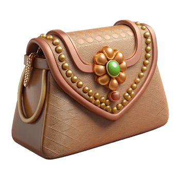 elegant contemporary Elegant Clutch Bag with Beaded Detail Isolated genuine png