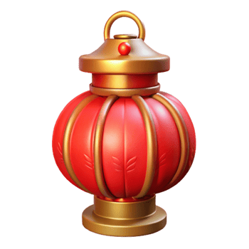 elegant traditional Festive Red Lantern Cutout on Transparent Background authentic png