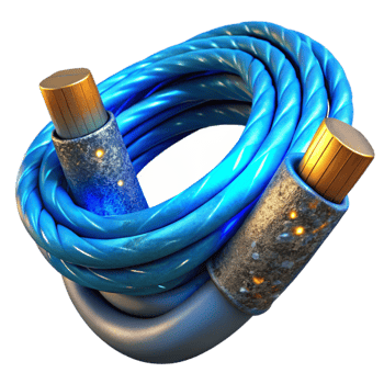 stunning minimalist Fiber Optic Cables Glowing Blue Isolated professional png