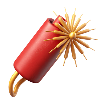 wonderful vintage Firecracker Exploding Sparks Flying Cutout high resolution png