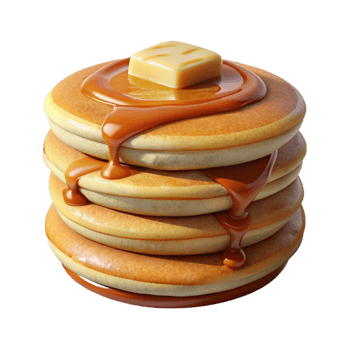 beautiful traditional Fluffy Pancake Stack with Syrup Isolated exclusive png
