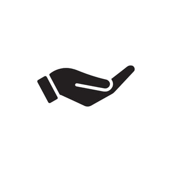 Hand palm up icon logo design template isolated illustration vector
