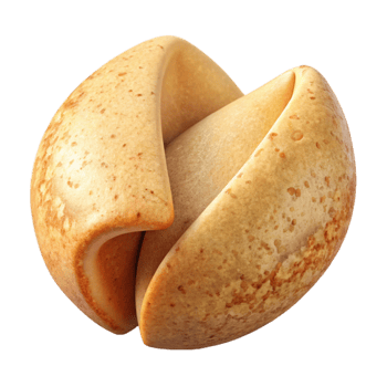 vibrant vintage Fortune Cookie Cracked Open Transparent Background 4K png
