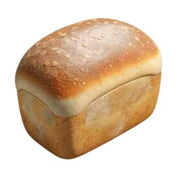 dramatic artistic Freshly Baked Bread Loaf Isolated on White authentic png