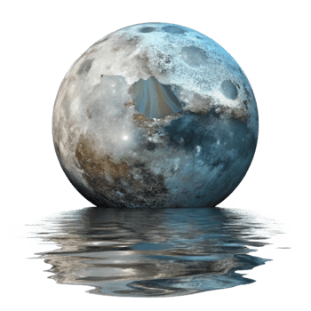 magnificent creative Full Moon Reflection on Water Transparent Background genuine png