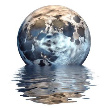 magnificent artistic Full Moon Reflection on Water Transparent Background authentic png