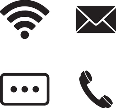 Communication Icons Set with Phone, Message vector