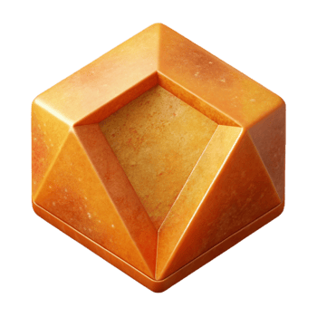 stunning abstract Geometric Orange Cube Isolated with Isometric Projection authentic png