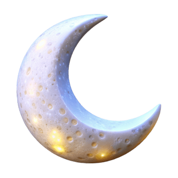 extraordinary classic Glowing White Crescent Moon Isolated with Celestial Glow detailed png