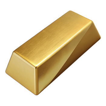 dramatic creative Gold Bar Angled View Cutout Element professional png