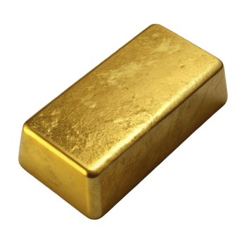 impressive creative Gold Bar Top View Isolated high quality png