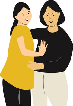 Woman Friendship Character in Flat Design. vector