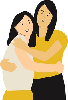 Woman Friendship Character in Cartoon Design vector