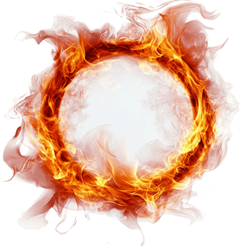 Realistic round fire flame with a transparent background, creating a captivating visual effect, Realistic round fire flame transparent background. Round fire flame transparent background png