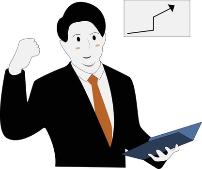 Hand Drawn Businessman Illustration Isolated on White Background. vector