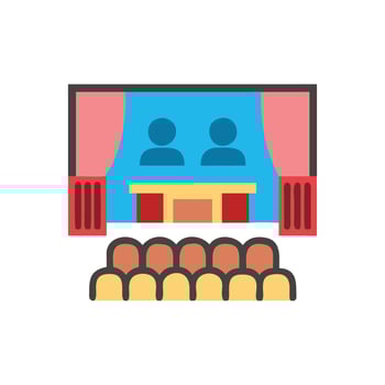 Modern Auditorium Icon for Theatrical Performances vector