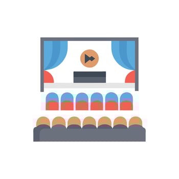 Dynamic Auditorium Icon for Concerts and Shows vector