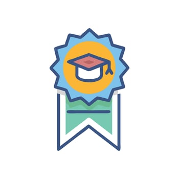 Creative Educational Badge Icon for Achievement vector