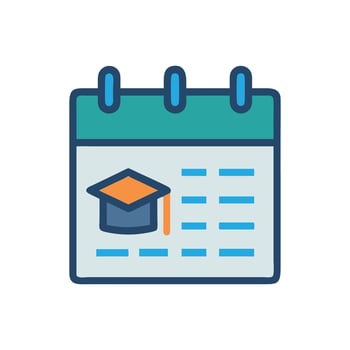 Stylish Education Calendar Icon for Events vector