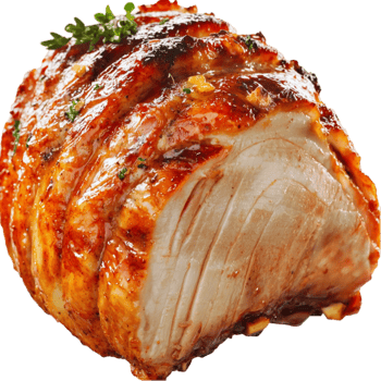 Roasted pork with a golden outer layer and seasoning png