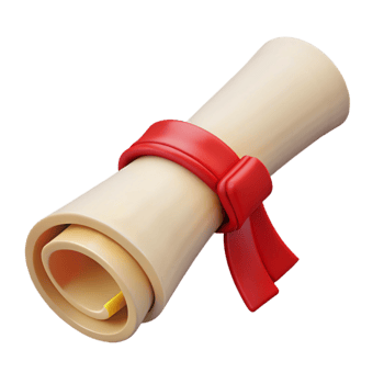 wonderful traditional Graduation Scroll Tied with Ribbon Red Isolated detailed png