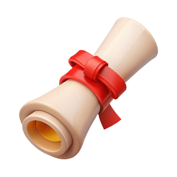 elegant traditional Graduation Scroll with Red Ribbon Isolated on Transparent Background exclusive png