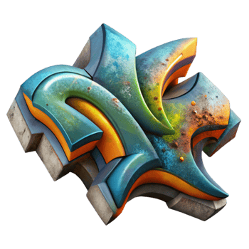 vibrant artistic Graffiti Art Isolated with Street Style premium png