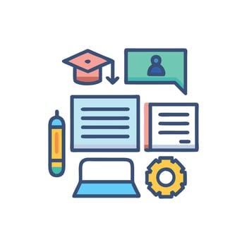 Modern Learning Tools Icon for Academic Use vector