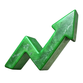 wonderful traditional Green Upward Trending Graph Cutout premium png