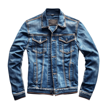 Slimfit jean jacket displayed on a transparent background, ideal for casual and trendy outfits in various seasons, Jean Jacket slim fit isolated on transparent background png