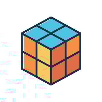 Innovative Rubiks Cube Icon for Learning vector