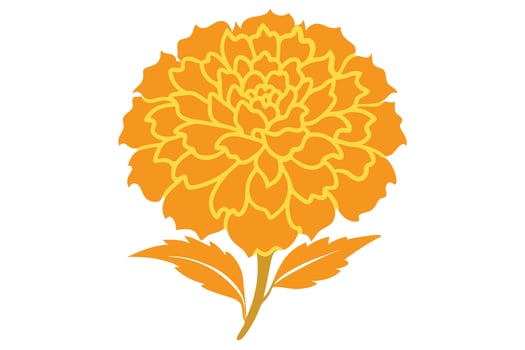 Ornate Orange Marigold Silhouette, Perfect for Design vector