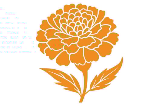 A Vibrant Orange and Red Marigold Flower Design vector