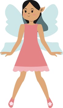 Little Lady Fairy Illustration with Cartoon Design vector