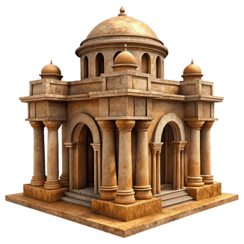 stunning minimalist Historical Landmark with Ancient Architecture Isolated authentic png