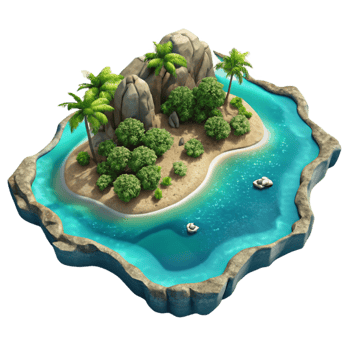 magnificent abstract Island Paradise Aerial View Turquoise Water Cutout professional png