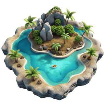 impressive rustic Island Paradise Aerial View Turquoise Water Cutout genuine png