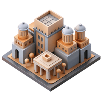 magnificent abstract Isometric Cityscape Isolated with Building Details authentic png