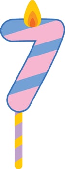 Birthday Candle Number 7 vector
