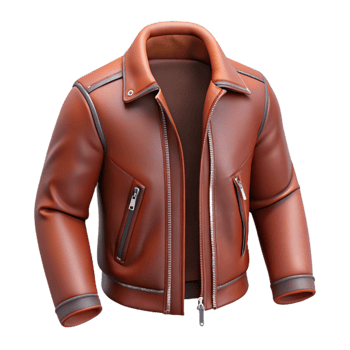 extraordinary contemporary Leather Jacket with Zipper Detail Transparent Background detailed png
